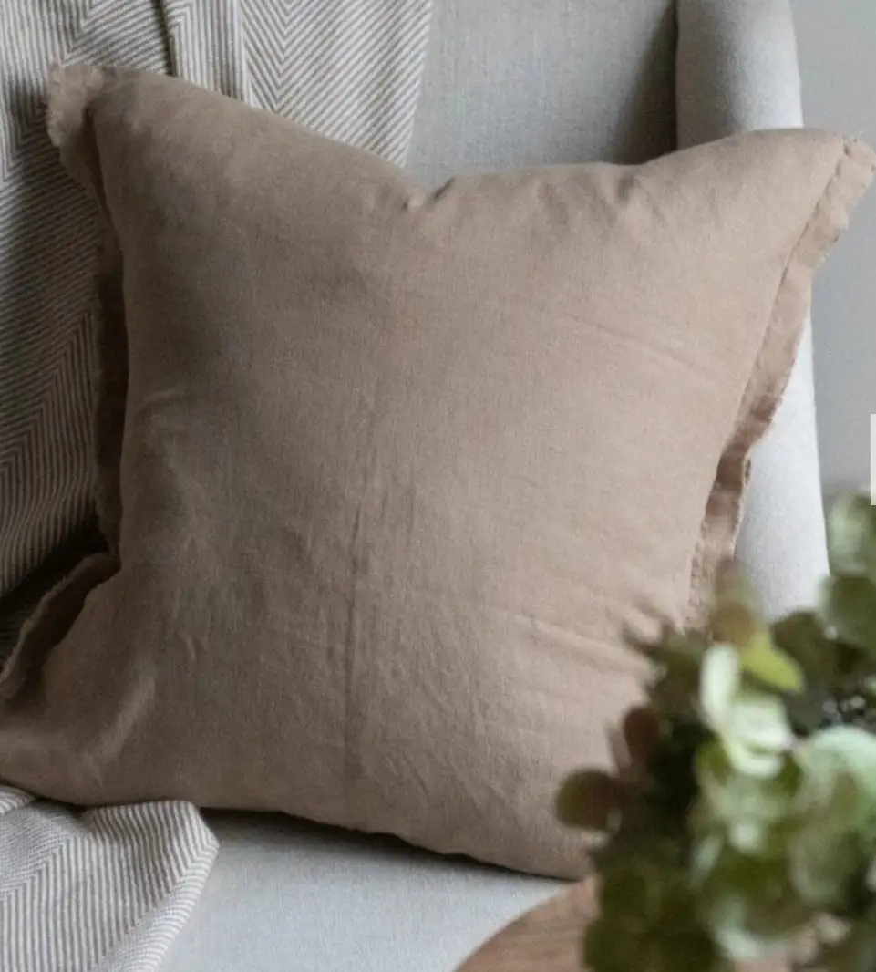 Textured Stonewashed-Linen Decorative Cushion