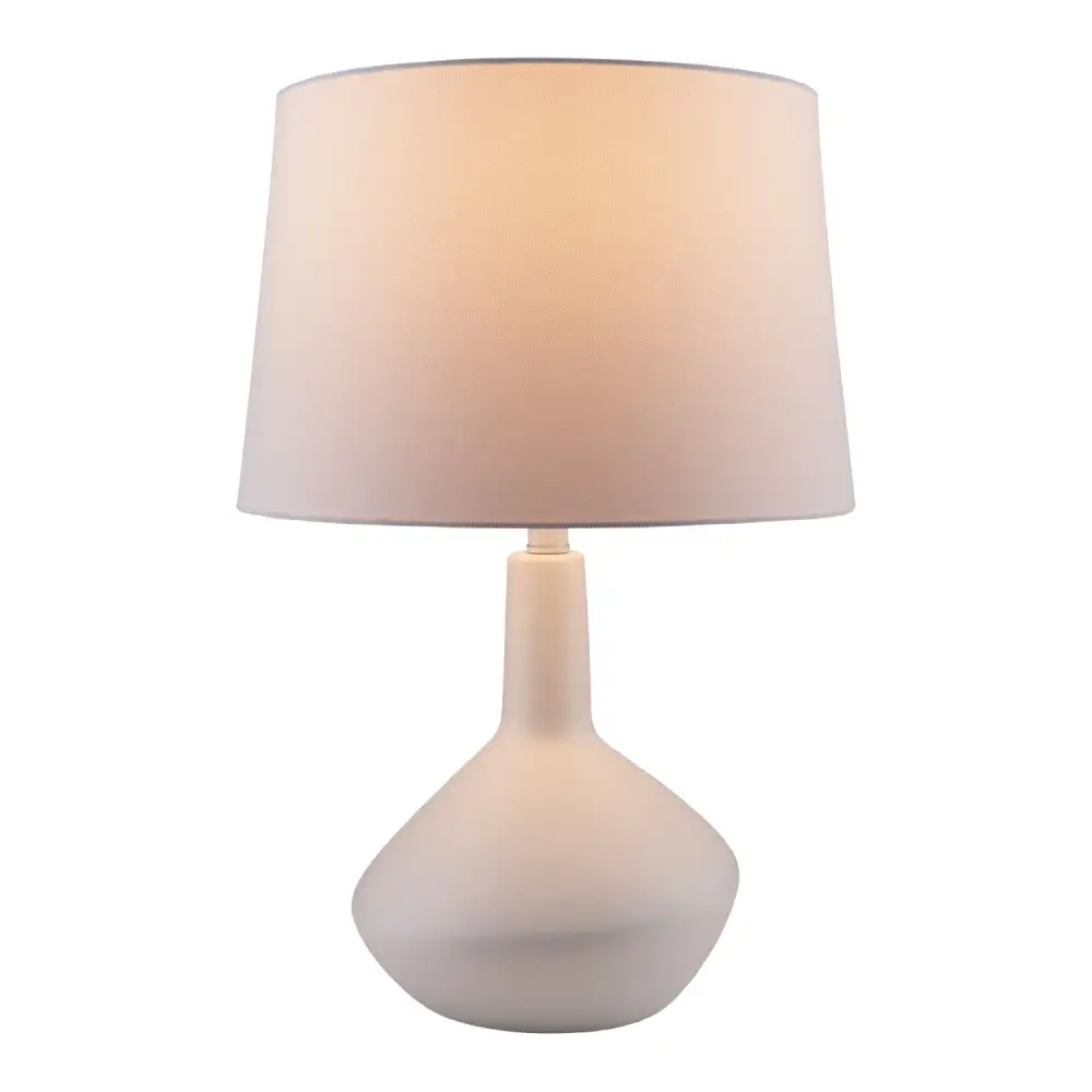 Linen Shade Ceramic Metal Table Lamp