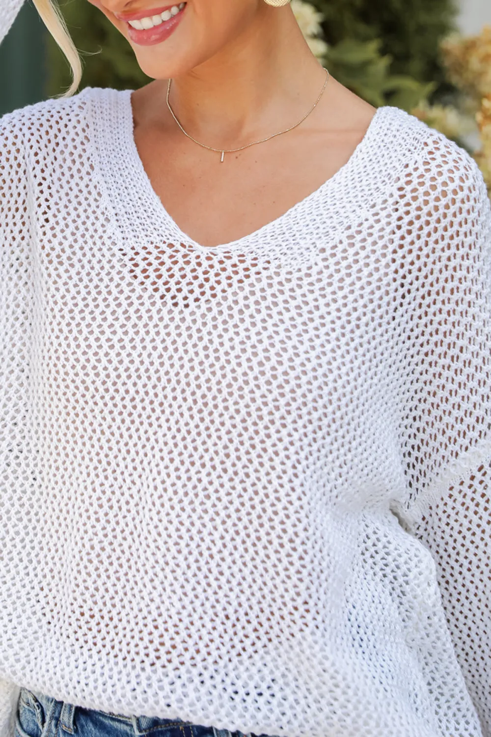 Ivory Open Knit Sweater
