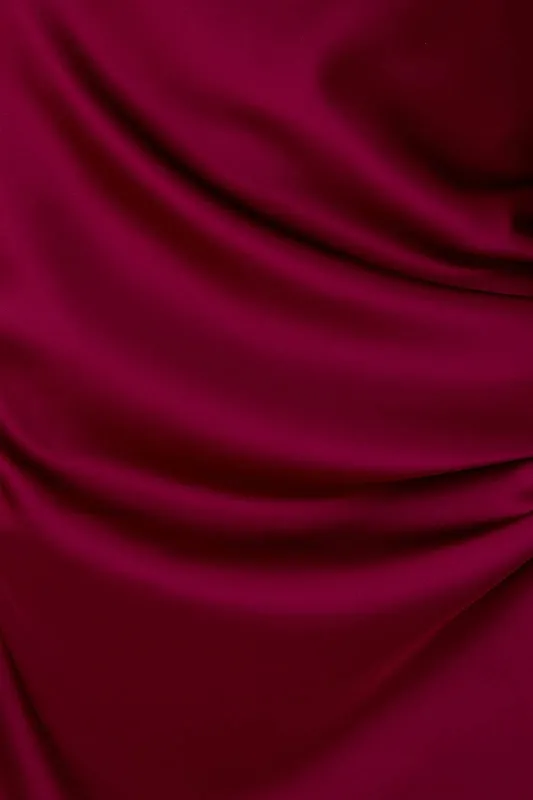 Everyday Fit Cranberry Satin Skirt