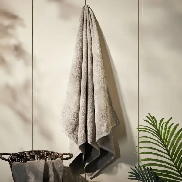 Beige Cotton Bath Towel