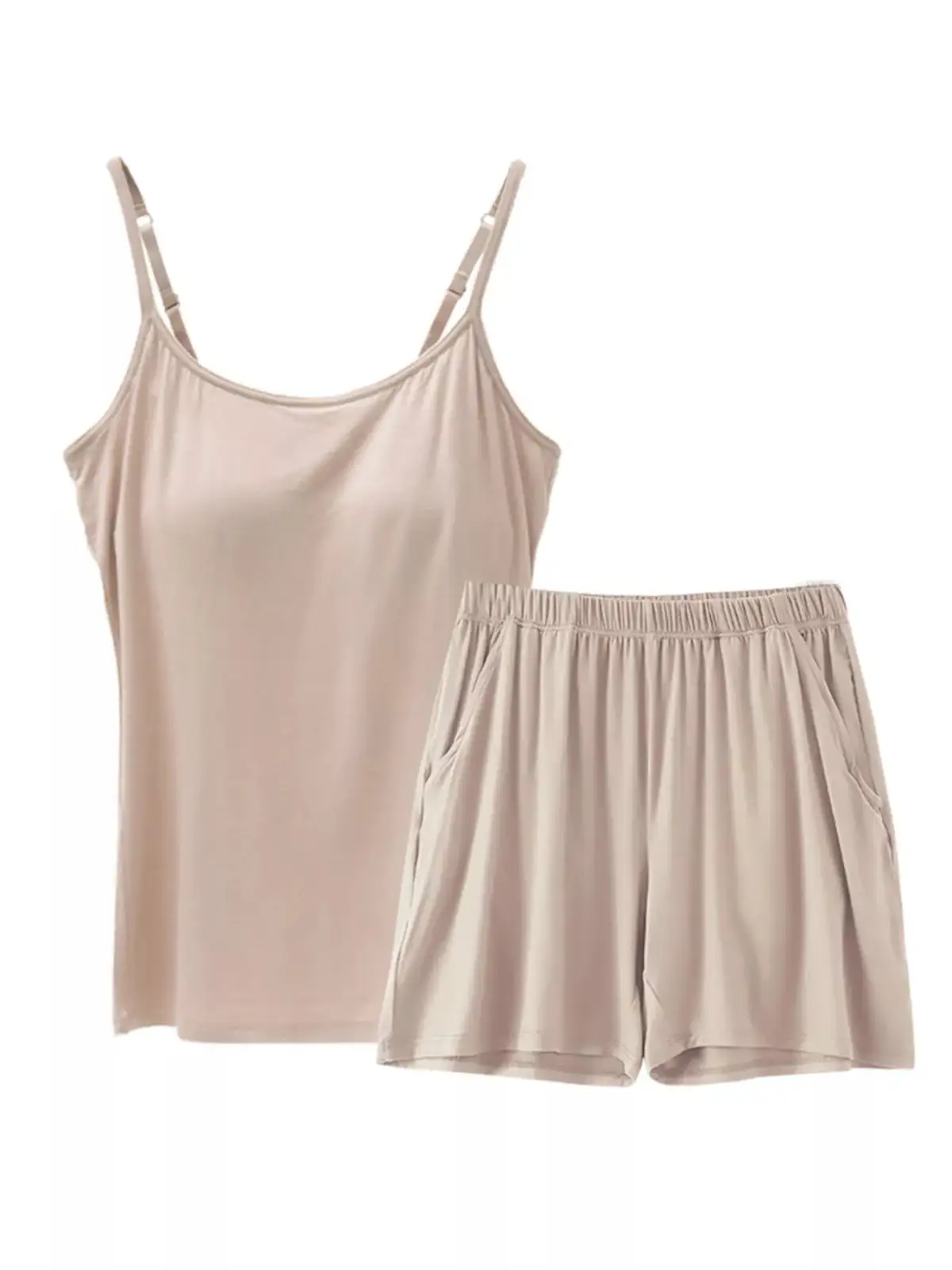 Classic Refined Pocketed Top and Shorts Matching Set