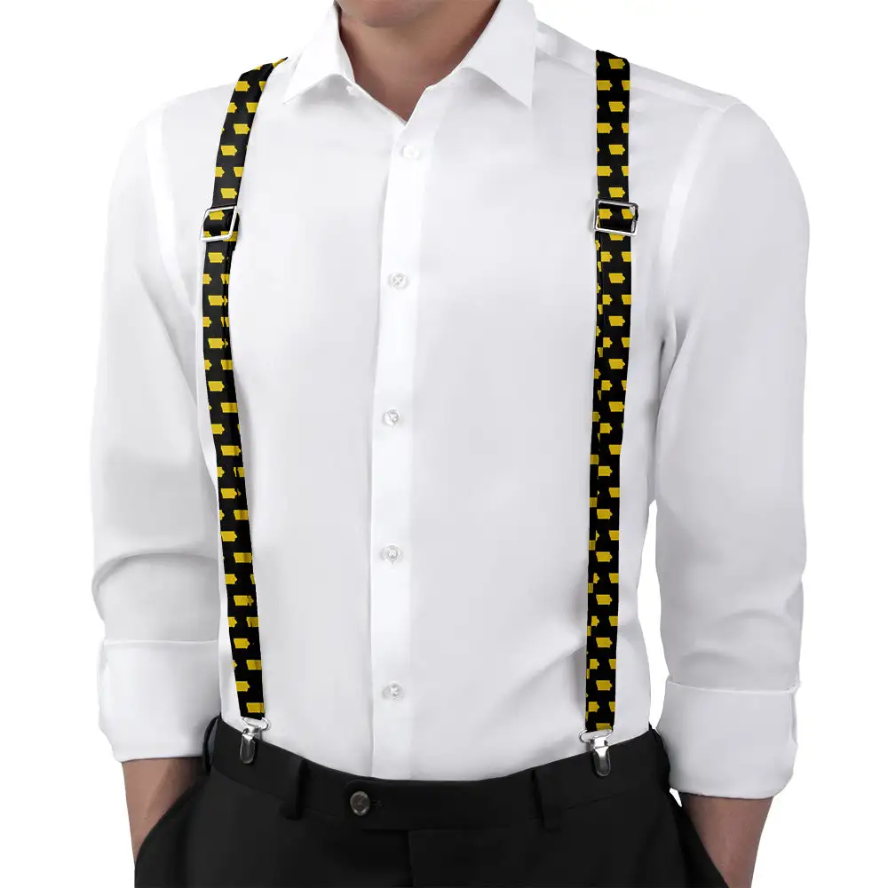 Crisp Graphic Motif Suspenders