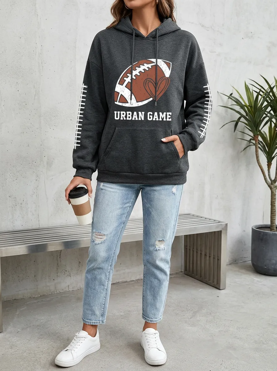 Women's Gridiron Heart Graphic Hoodie