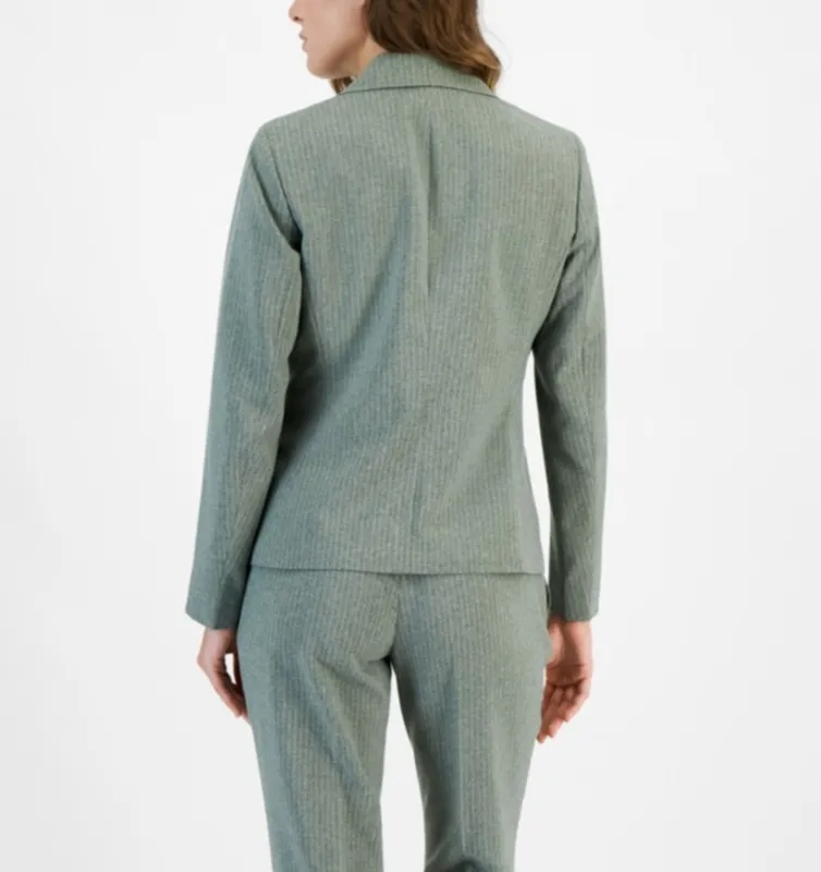Pinstripe Long Sleeve Pocket Jacket