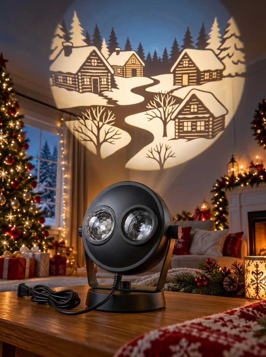 Winter Village Scene Christmas LED Light Projector