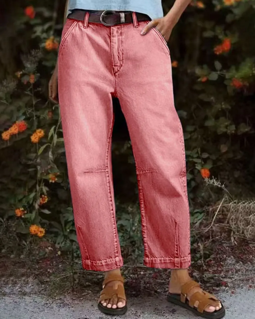 Relaxed Cropped Denim Pants