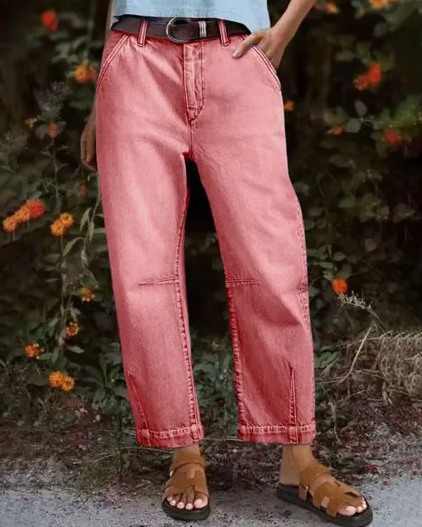 Relaxed Cropped Denim Pants