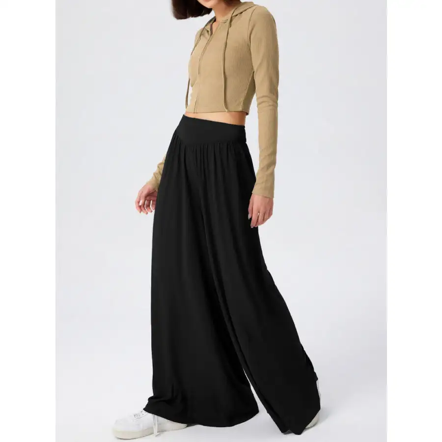 Relaxed High Waist Wide Leg Pants