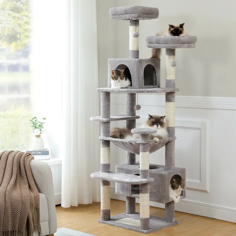 Colorful Plush Cat Tree