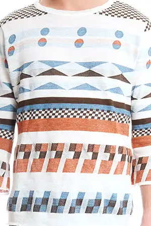 Crewneck Striped Linen Sweater