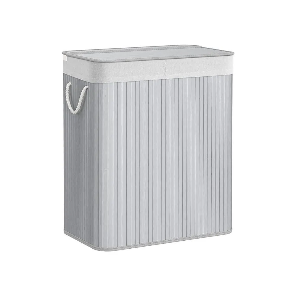 Divided Bamboo Laundry Storage Basket