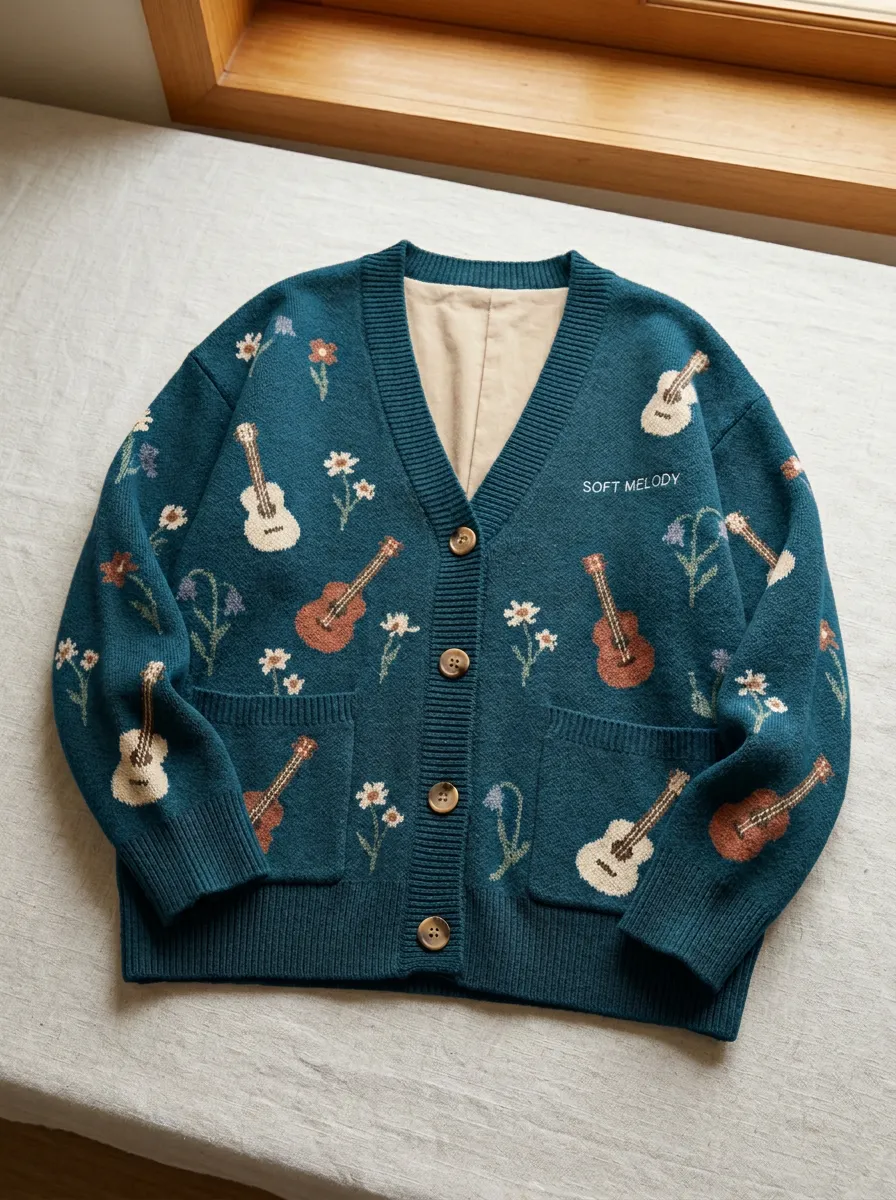 Folk-Inspired Women's Country Music Casual Cardigan