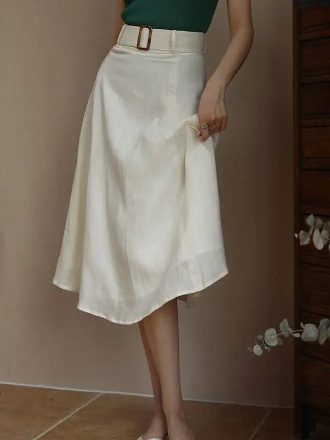 Breezy Market Everyday Casual Linen Skirt