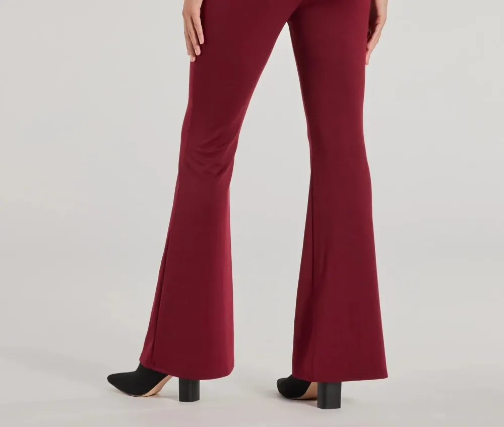 High-Rise Wide-Leg Straight-Leg Belted Pants