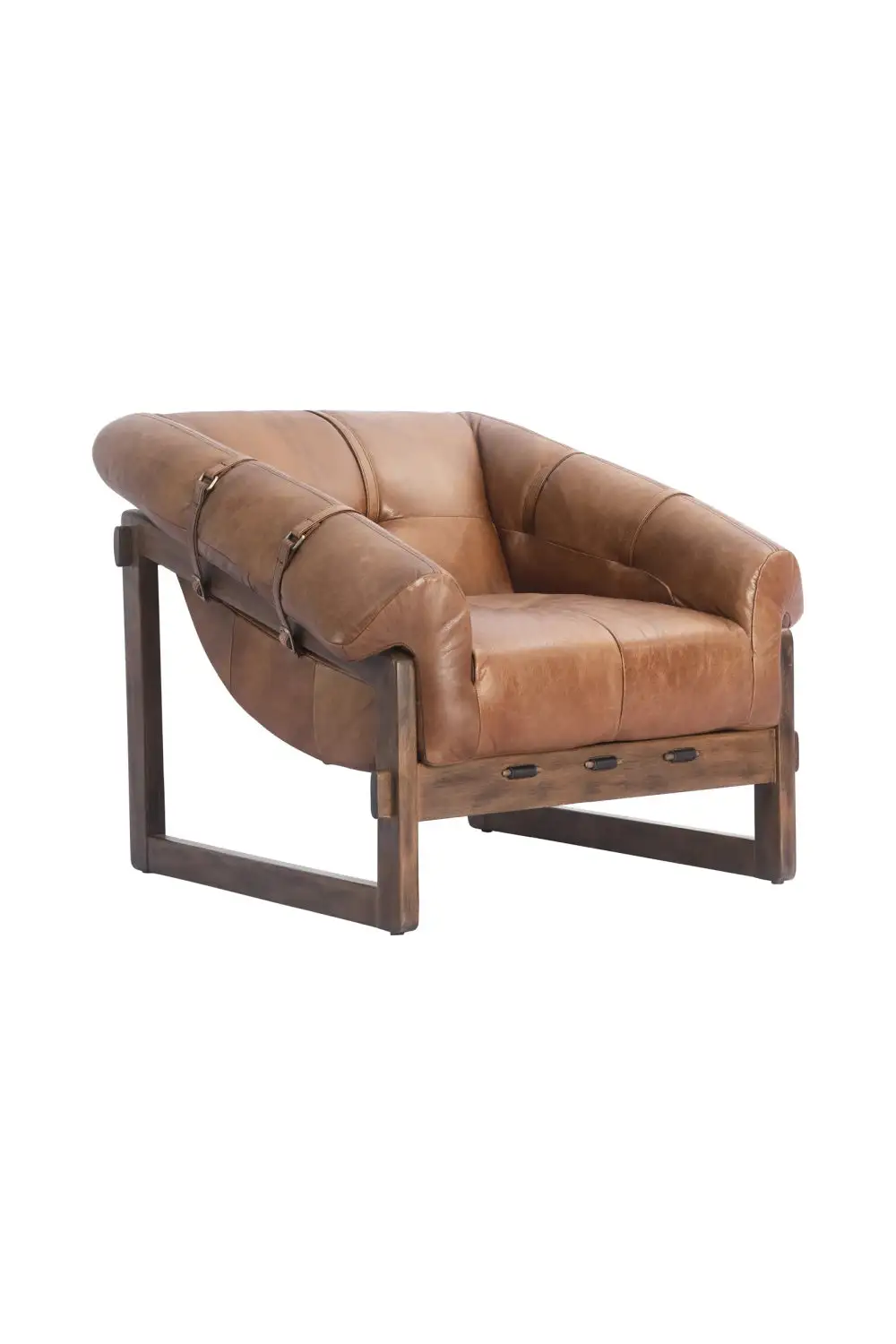 Leather Strapped Accent Chair