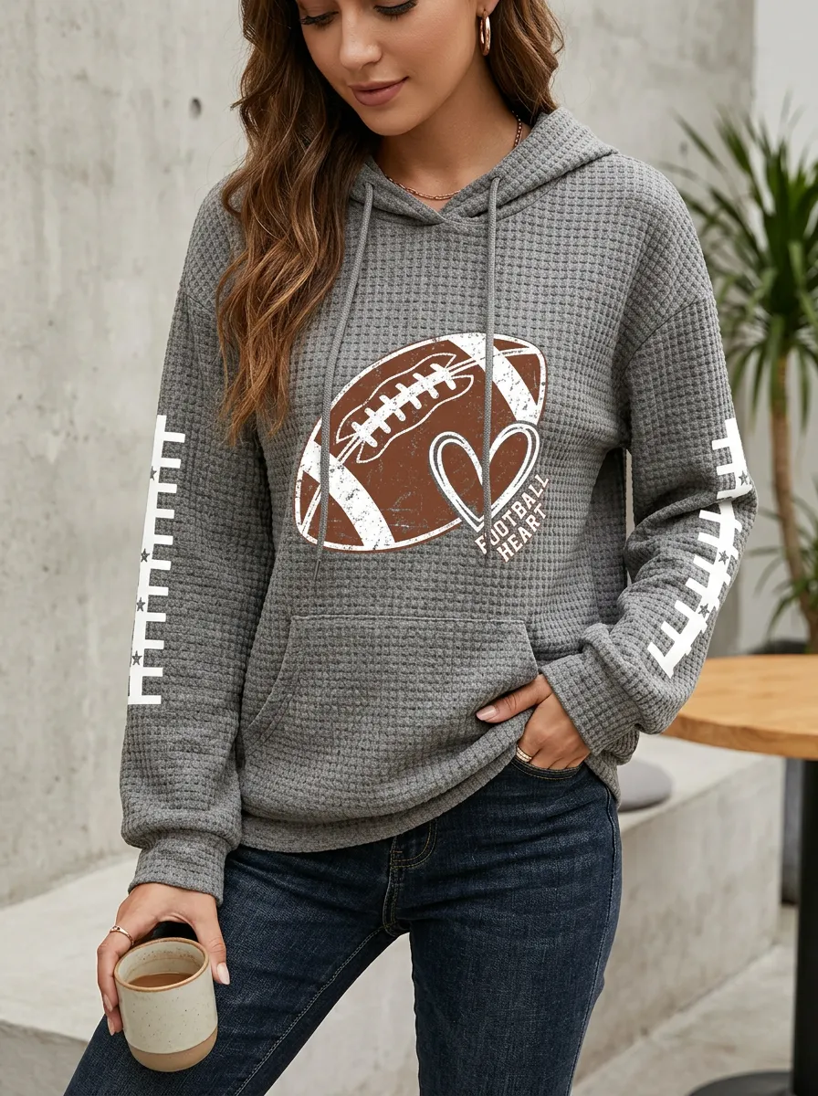 Women's Heritage Inspired Gridiron Heart Ball Graphic Hoodie