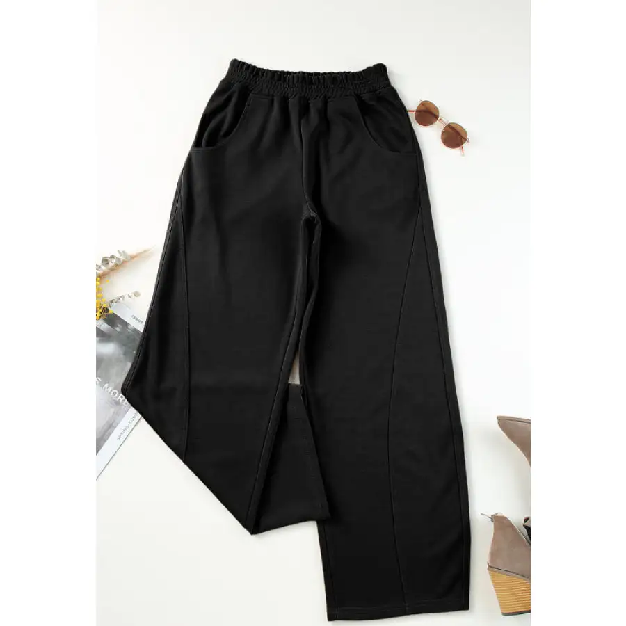 Elastic Waist Sweatpants with Pockets Apparel