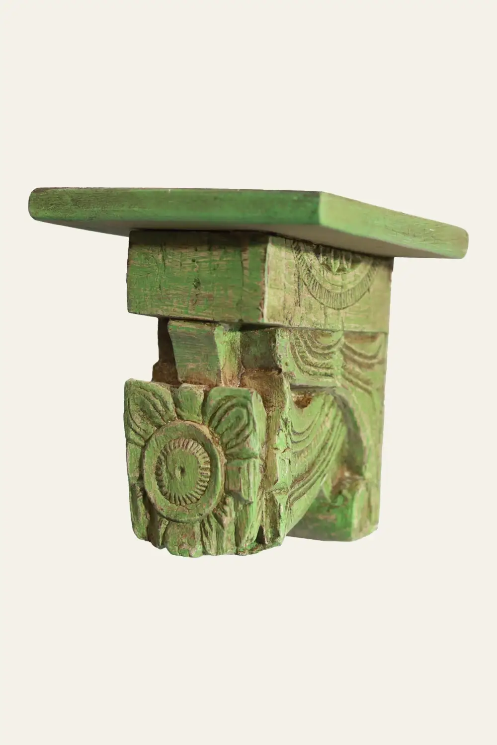 Floral Carved Wooden Wall Bracket