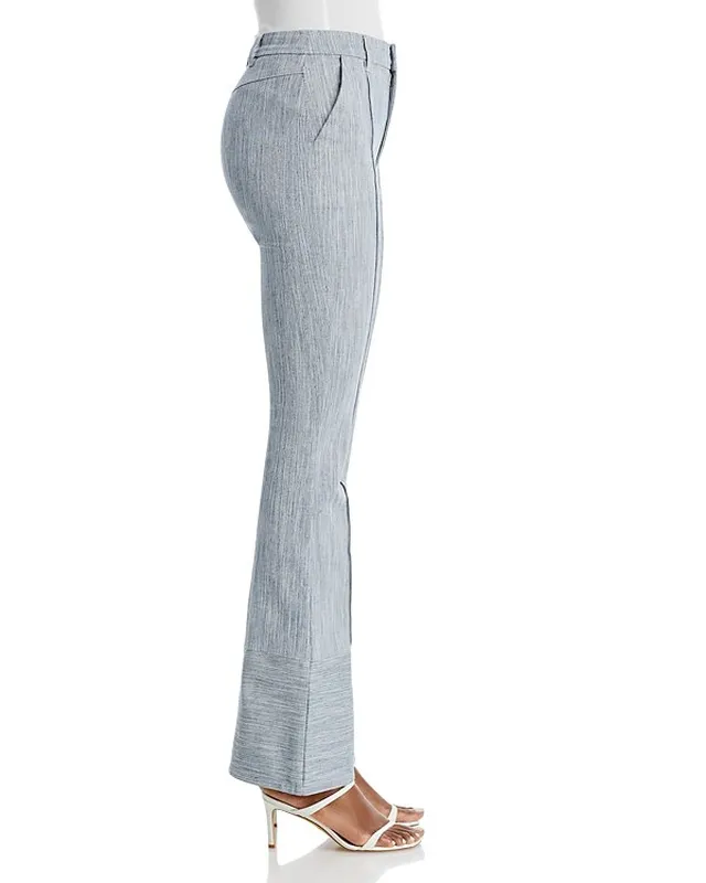 Lace Pintucked Cotton Flare Leg Pants