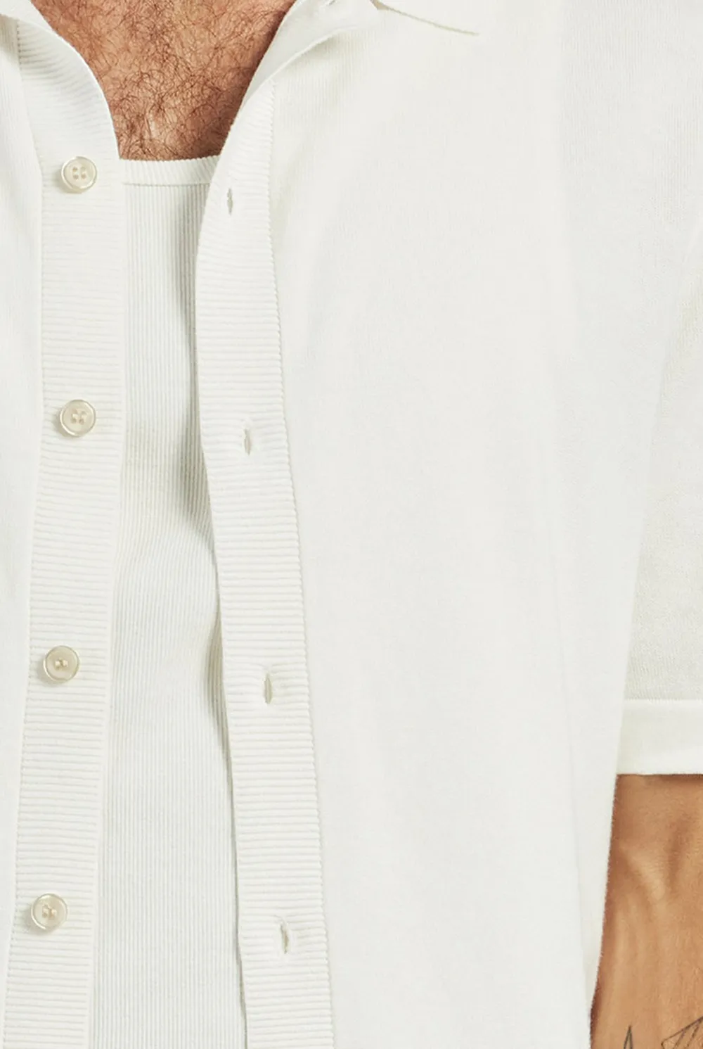 Knit SS Shirt- Winter white