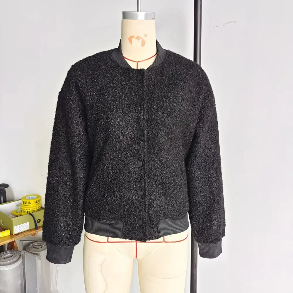 Varsity Teddy Snap Front Bomber Jacket