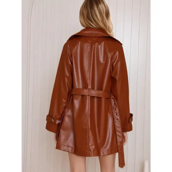 Leather Double-breasted Jacket