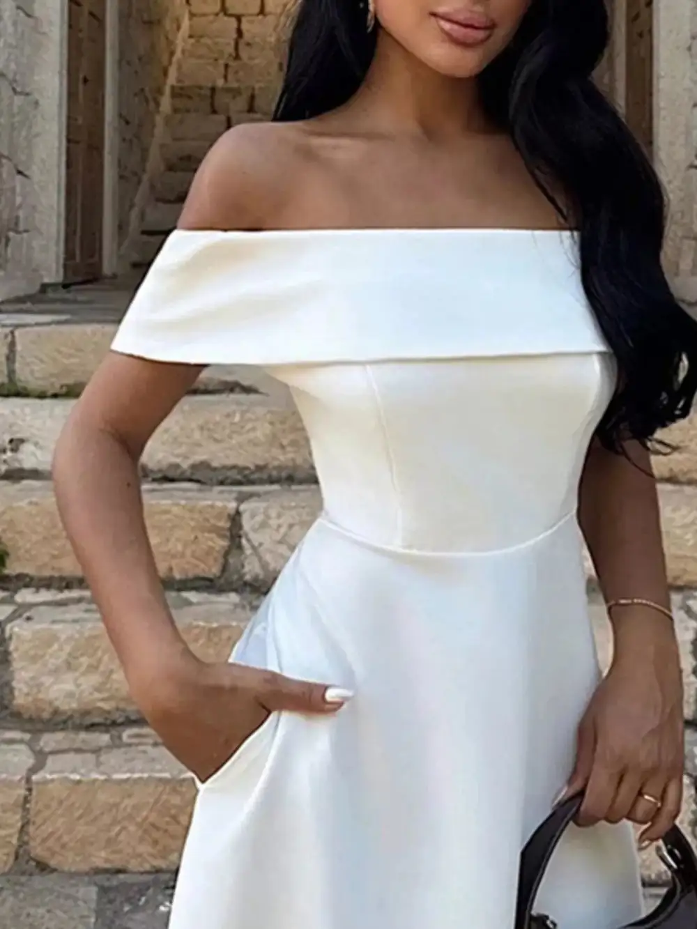 Off Shoulder A Line Maxi Dress