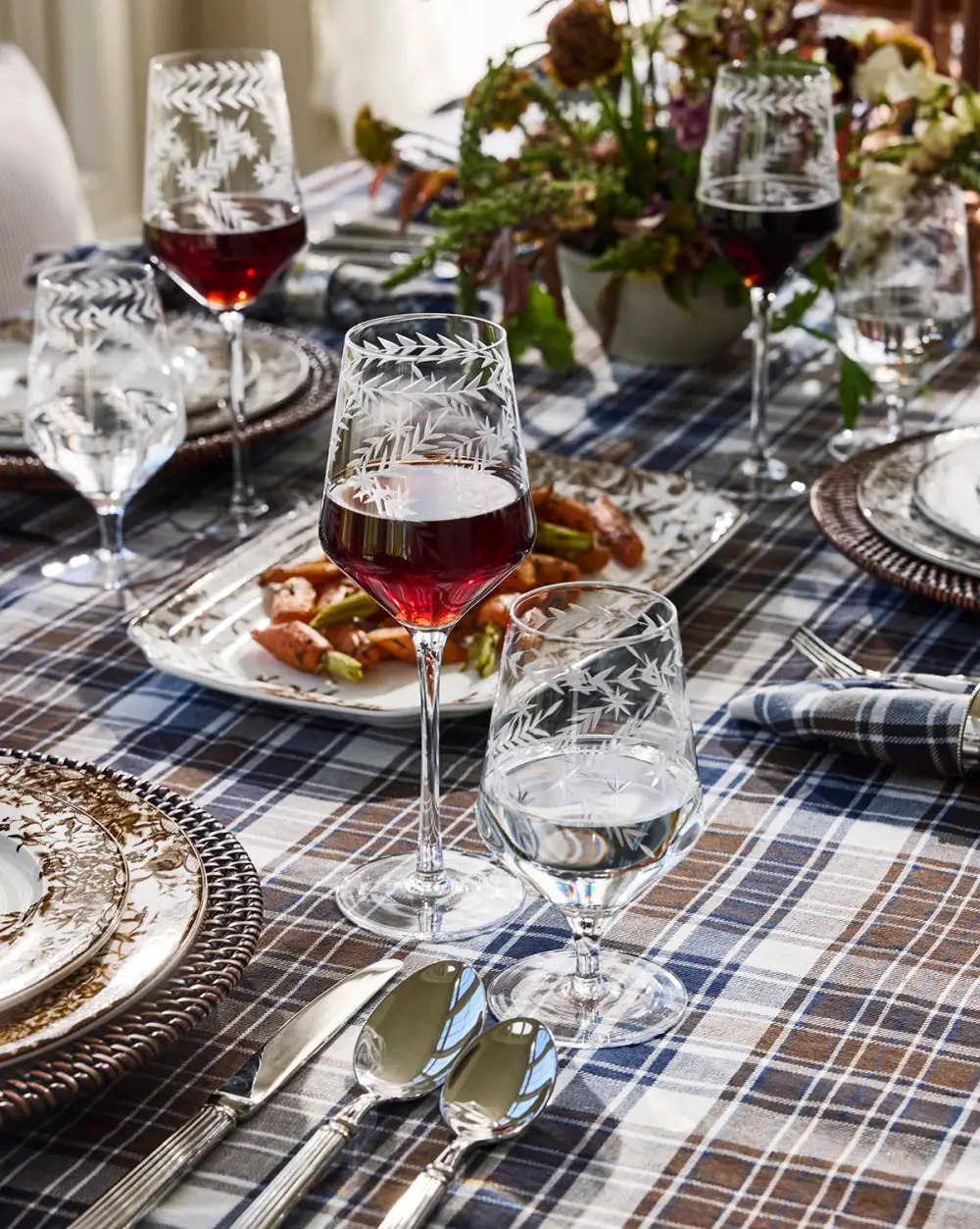 Etched Water Goblet Set