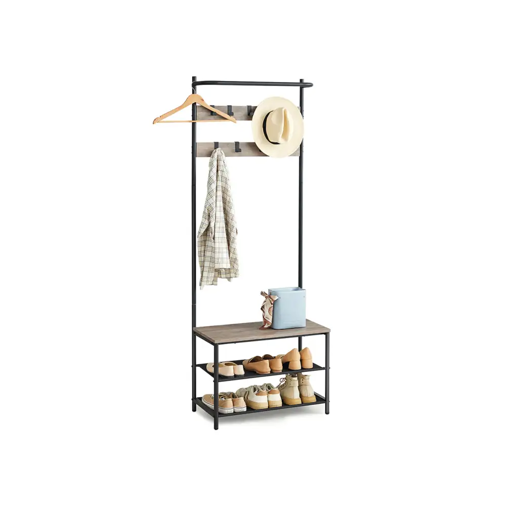 Industrial Hall Tree With Coat Bar