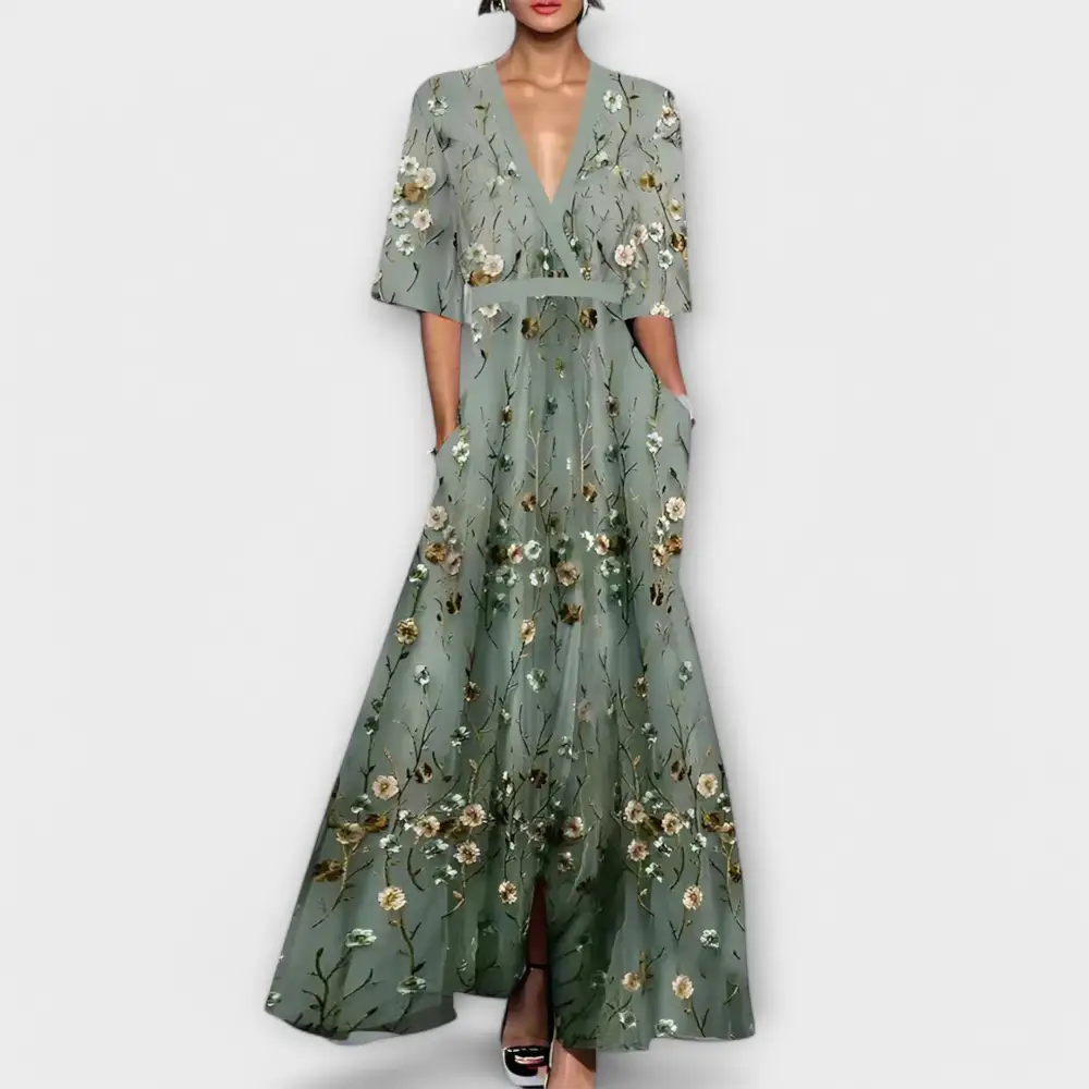 Floral Cotton Flowing Maxi Dress