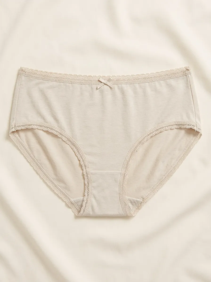 Women's Lace Trim Bow Detail Everyday Panties