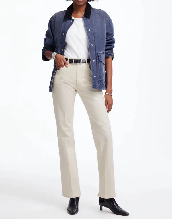 Relaxed Bootcut Jeans In Vintage Ivory Wash