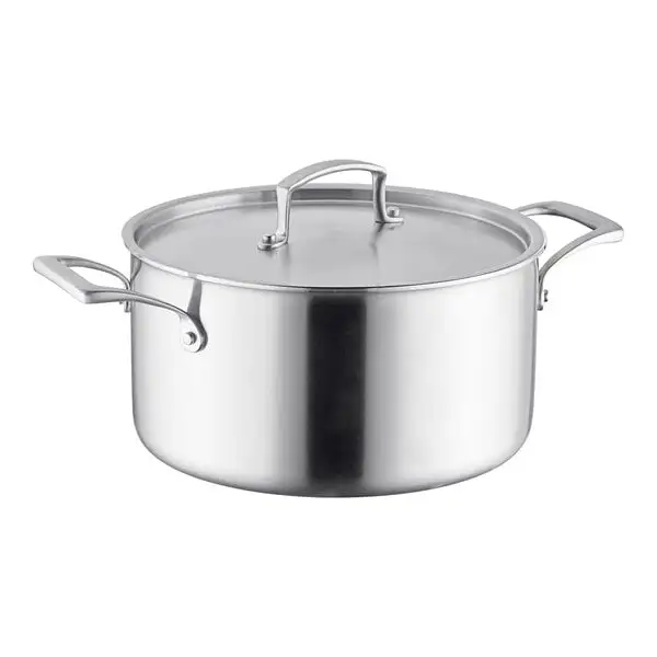 Space-Saving Tri Ply Stainless Steel Stock Pot with Cover