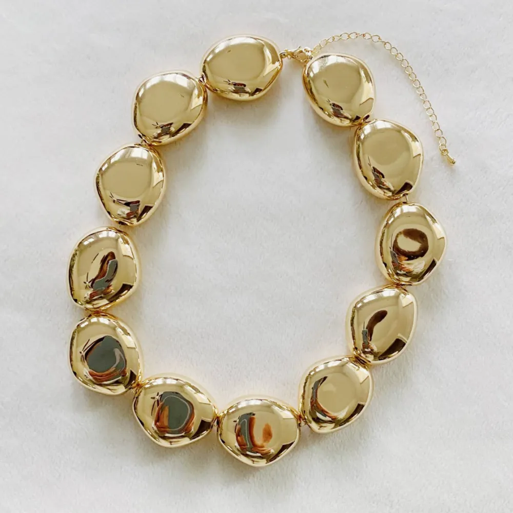 Wave Charm Statement Necklace