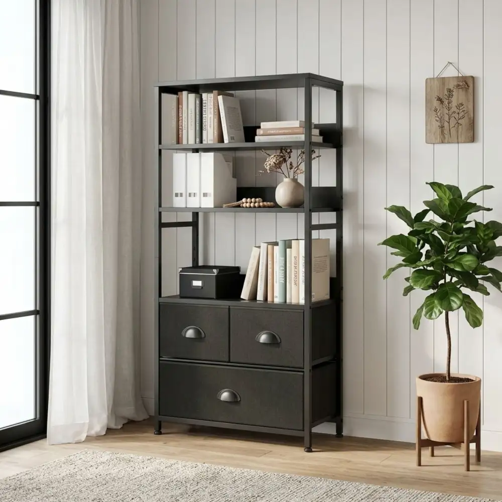 Metal Frame Drawer Storage Shelf