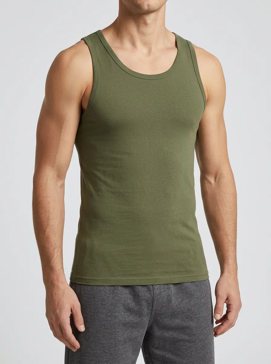 Minimal Slim-Fit Men's Fitted Tank Top
