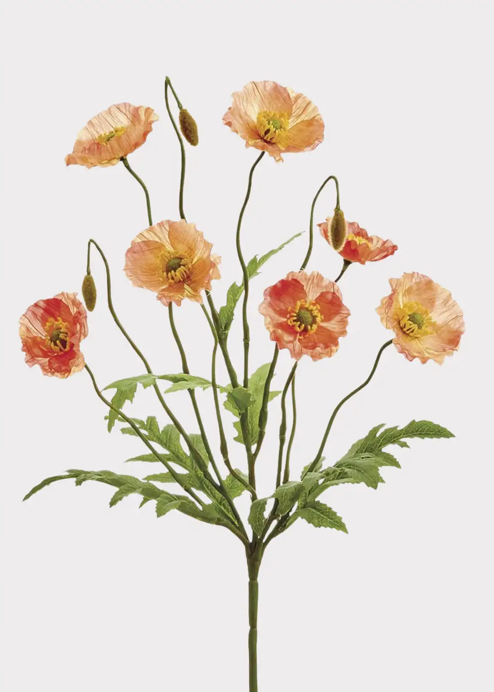 Artificial Floral Poppy Bush