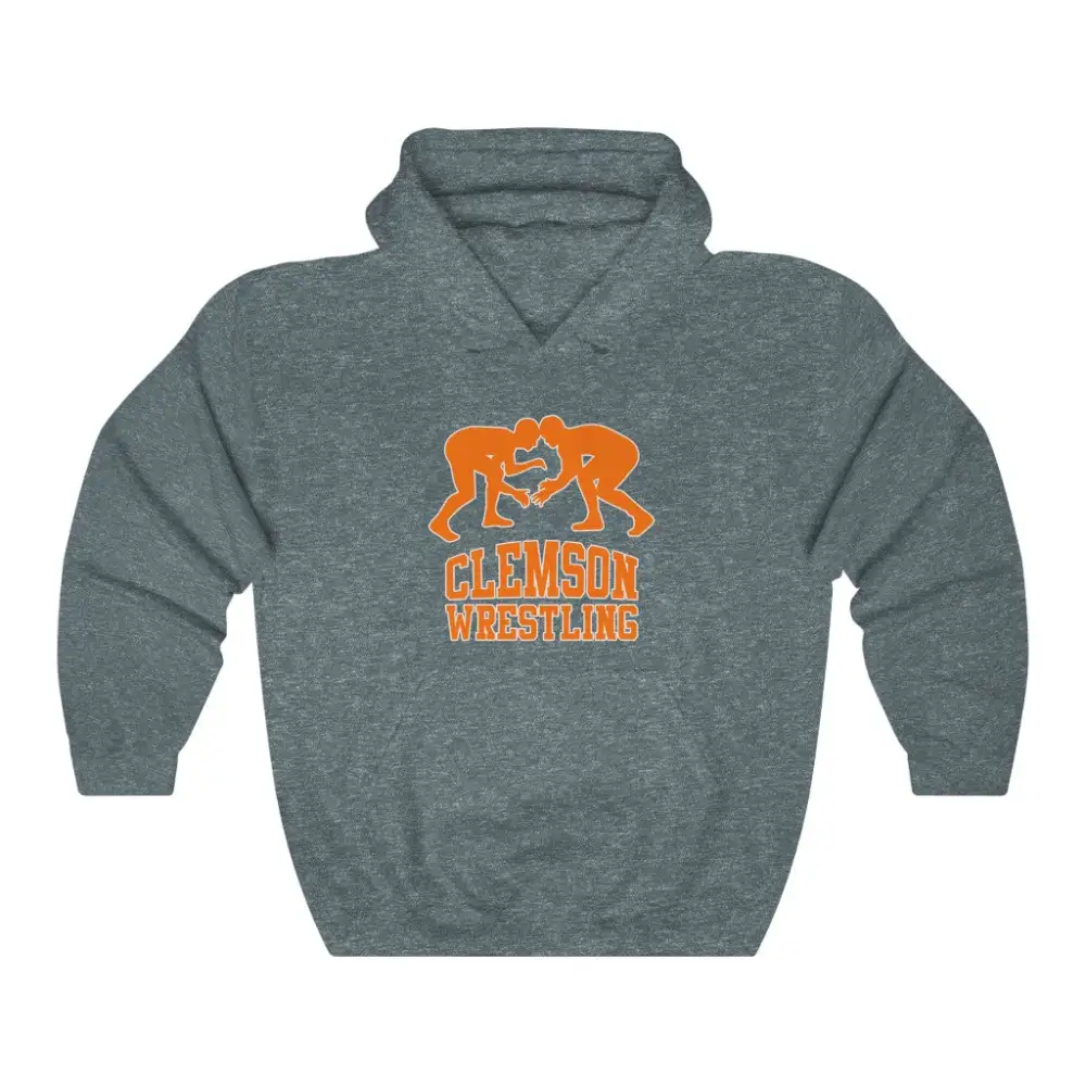 Relaxed Retro Text Wrestling Graphic Pullover Hoodie