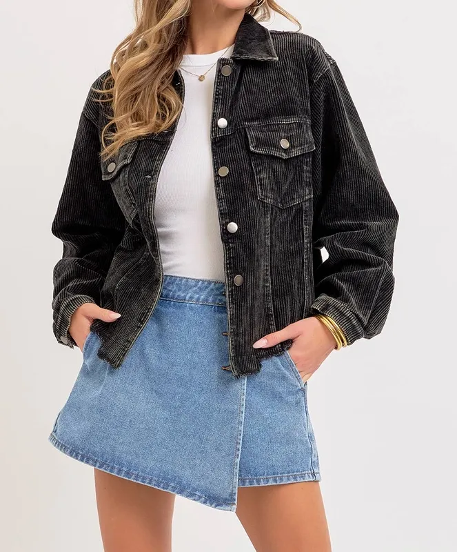 Tan Relaxed Button Detail Jacket