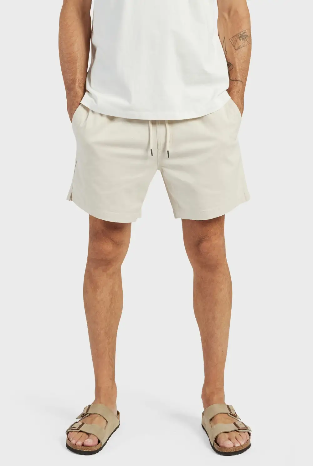 Casual Drawstring Waist Cotton Blend Athletic Shorts