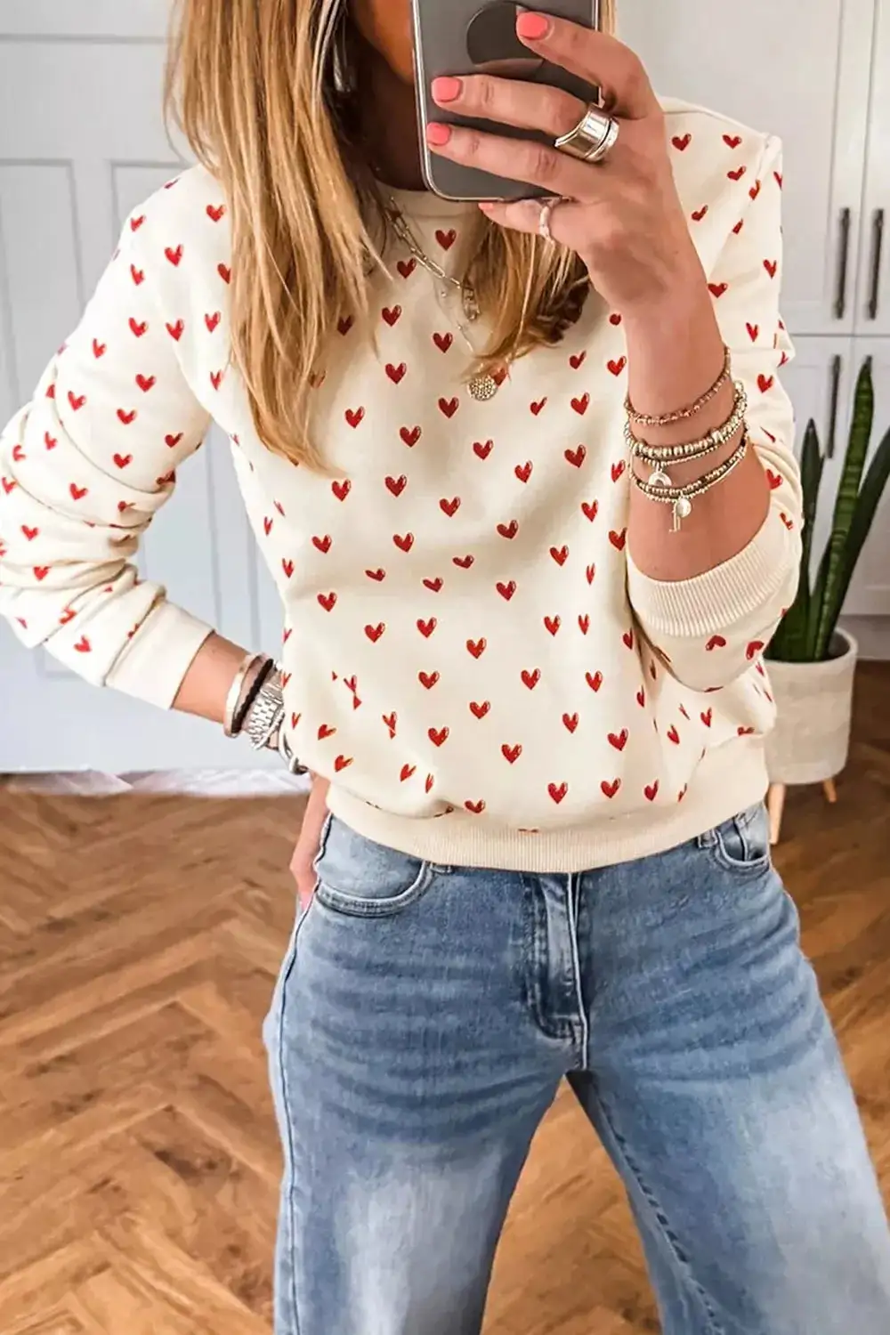 Round Neck Printed Sweatshirt