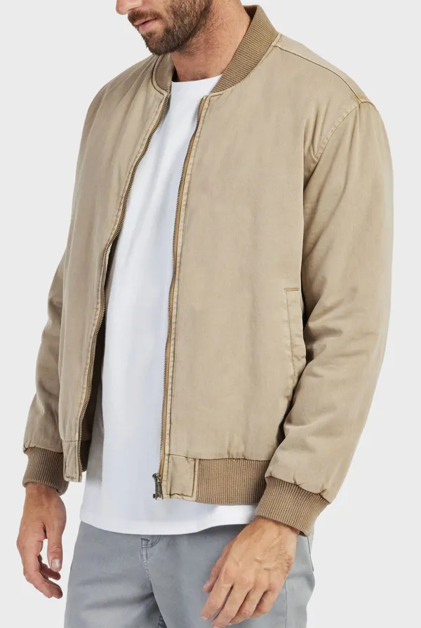 Lightweight Bomber Style Ribbed Cuff Jacket