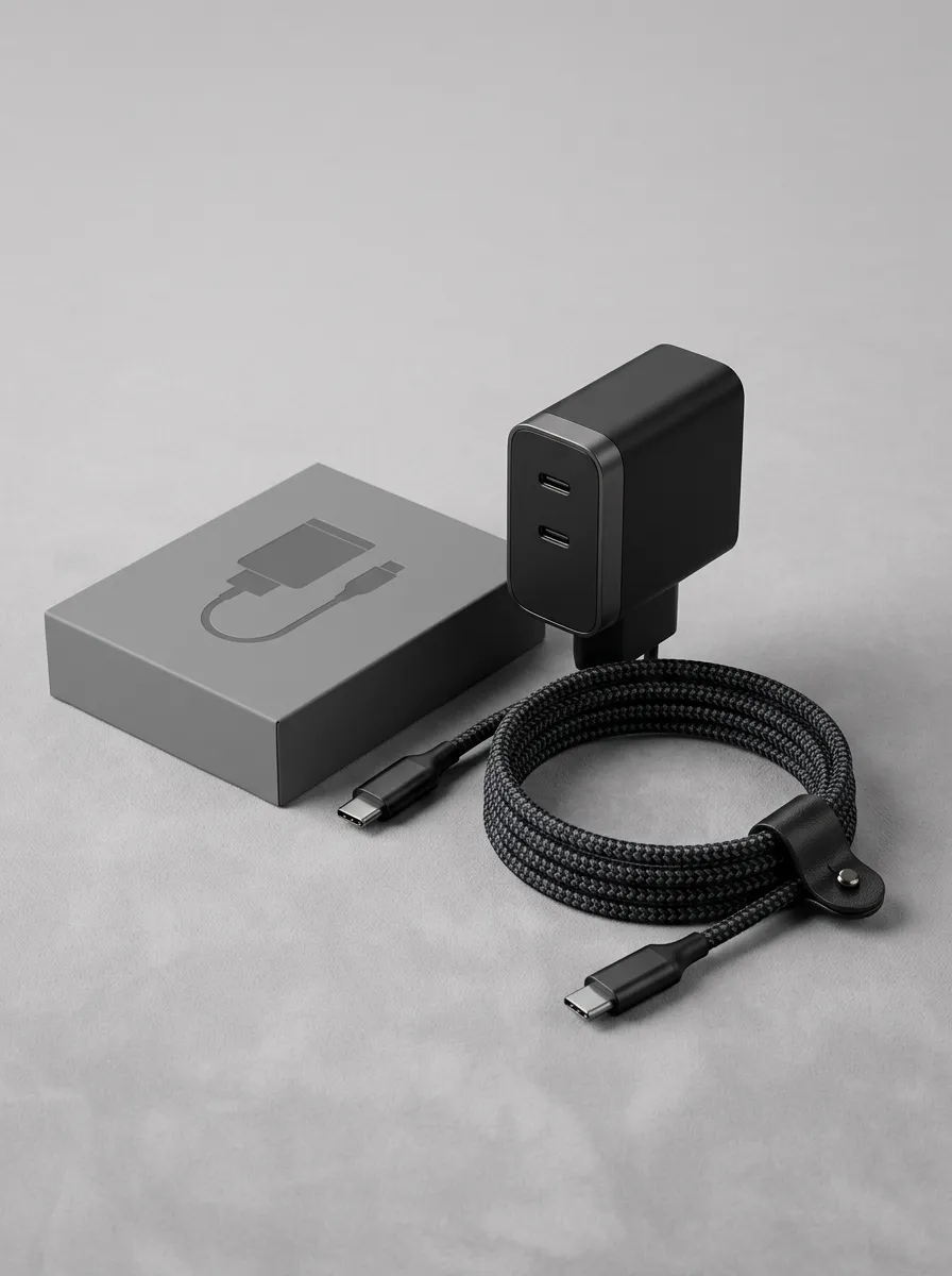 Dual USB-C Braided Charger and Cable Set