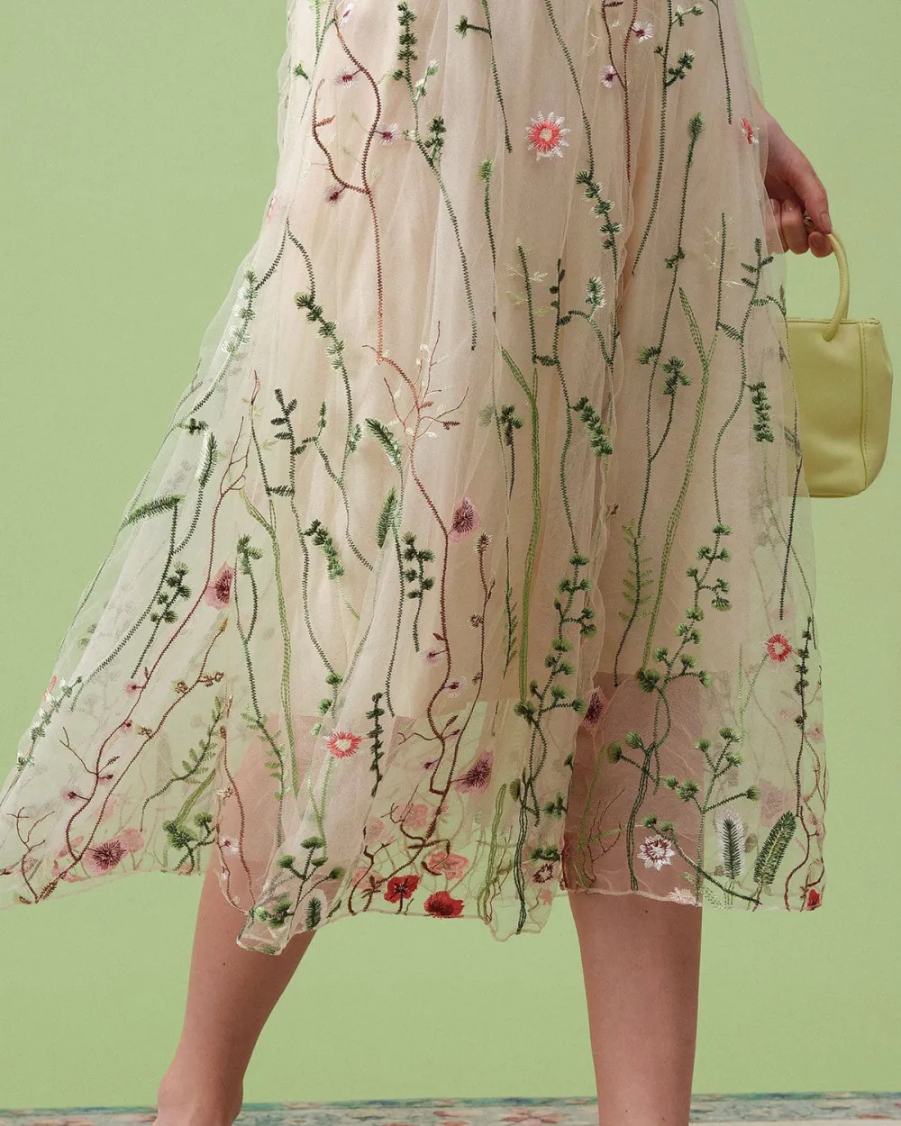Featuring Floral Embroidery Skirt