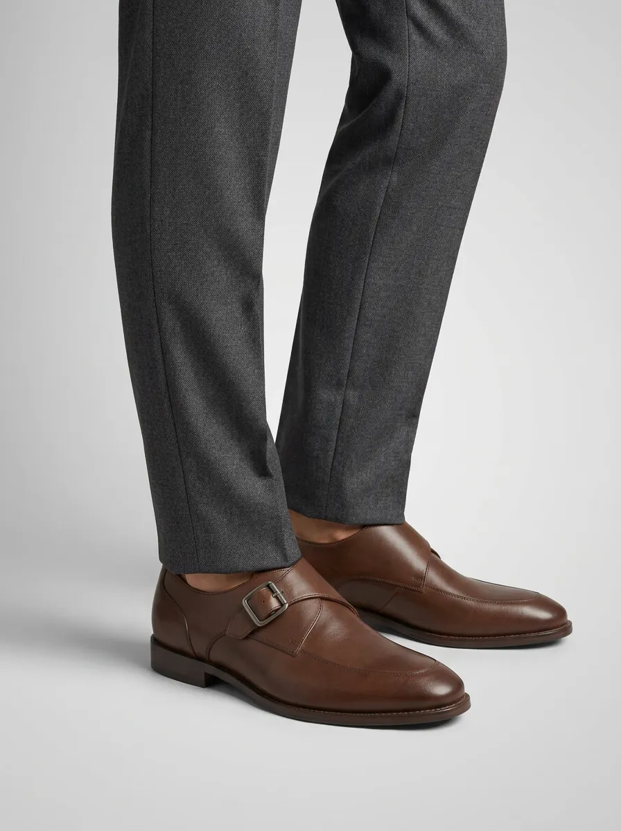 Men's Classic Leather Monk Strap Dress Shoes