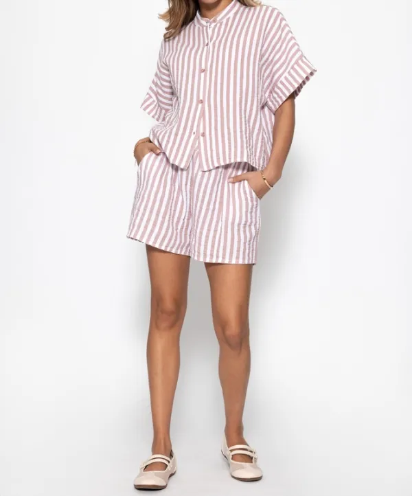 Pink Striped Clean Shorts