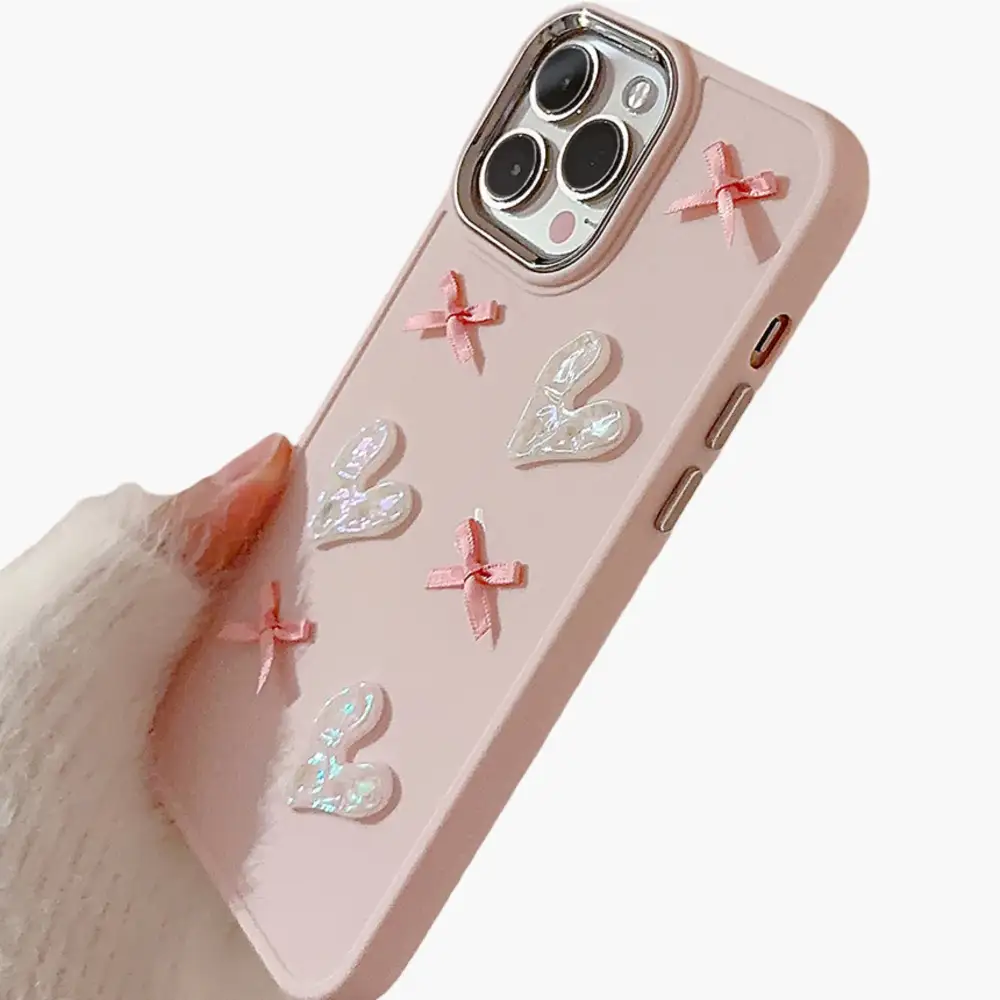 Bow Heart Glossy Phone Case