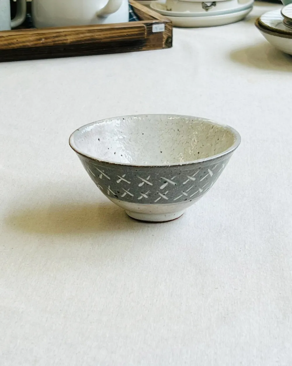 Cross Carved Handcrafted Rice Bowl