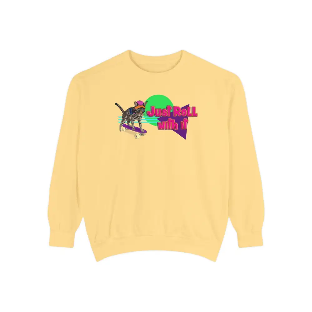 Rolling Cat Graphic Crewneck Sweatshirt